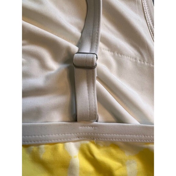 Lands End Womens Swim Top Yellow Tie Dye Wire Free‎ Adjustable Crossback 8D - Picture 7 of 7